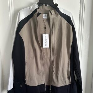 NWT Daily Sports "Lorinda" Women's Black, Tan, White Full-Zip Golf Jacket, XXL